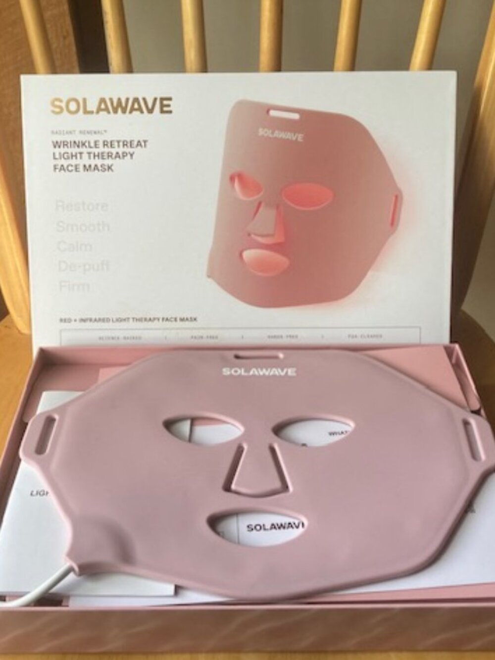 SOLAWAVE Wrinkle Retreat Red Light Therapy Mask Complete with Box/Accessories